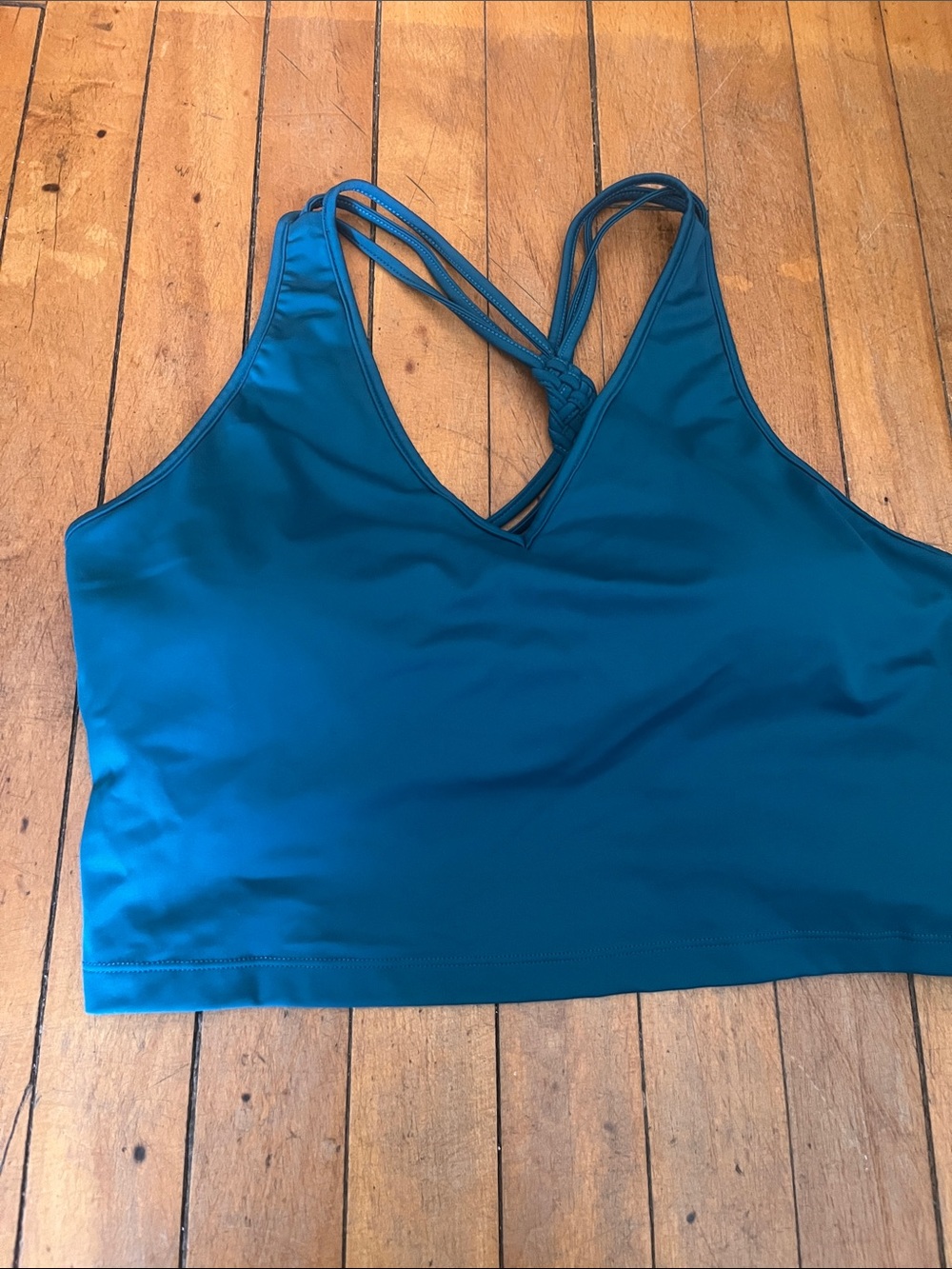 Kiava Teal Strappy V-Neck swim topWomen